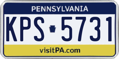 PA license plate KPS5731