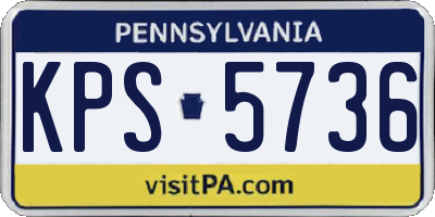 PA license plate KPS5736