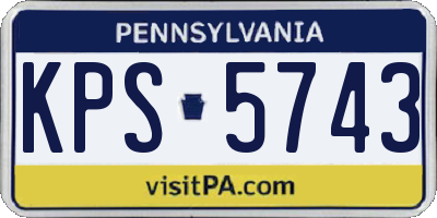 PA license plate KPS5743