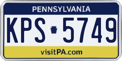 PA license plate KPS5749