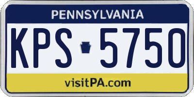 PA license plate KPS5750