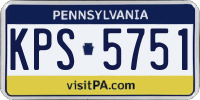 PA license plate KPS5751