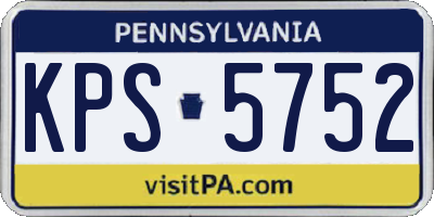 PA license plate KPS5752