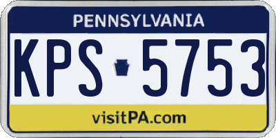 PA license plate KPS5753