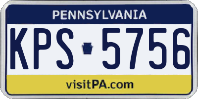 PA license plate KPS5756