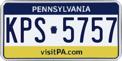PA license plate KPS5757