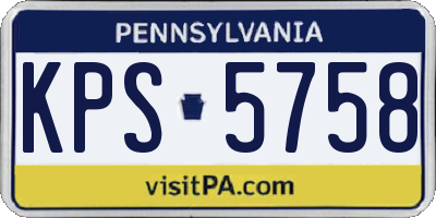 PA license plate KPS5758