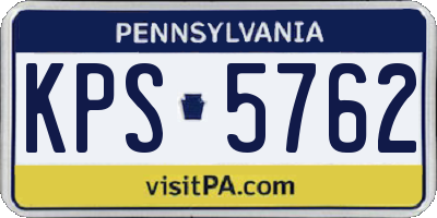 PA license plate KPS5762