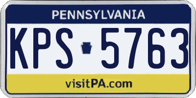 PA license plate KPS5763