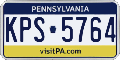 PA license plate KPS5764