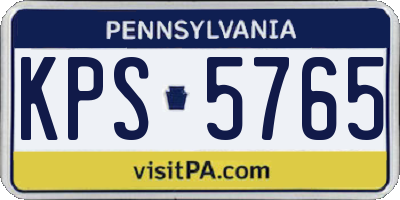 PA license plate KPS5765