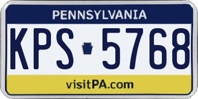 PA license plate KPS5768