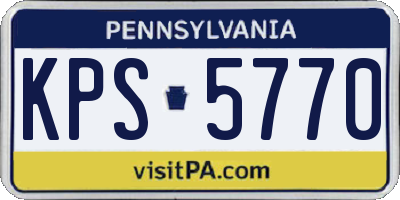 PA license plate KPS5770