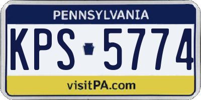 PA license plate KPS5774