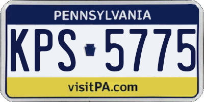 PA license plate KPS5775