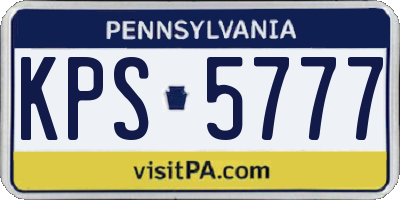 PA license plate KPS5777