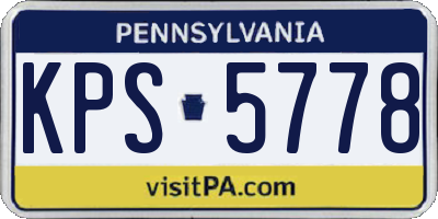 PA license plate KPS5778
