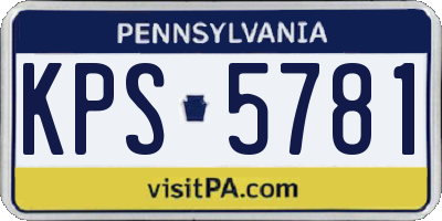 PA license plate KPS5781