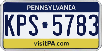 PA license plate KPS5783
