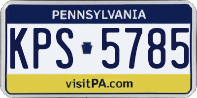 PA license plate KPS5785
