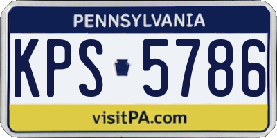 PA license plate KPS5786
