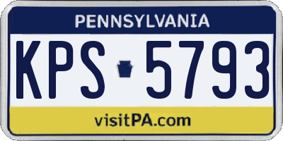 PA license plate KPS5793