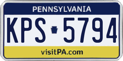 PA license plate KPS5794