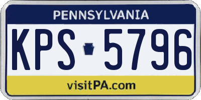 PA license plate KPS5796