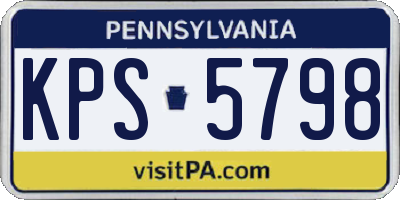 PA license plate KPS5798