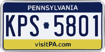 PA license plate KPS5801