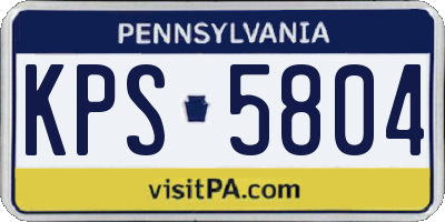 PA license plate KPS5804