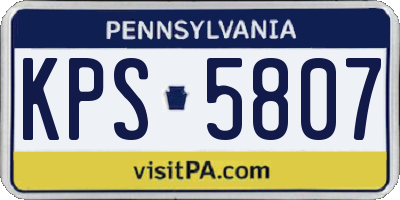 PA license plate KPS5807