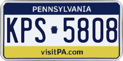 PA license plate KPS5808