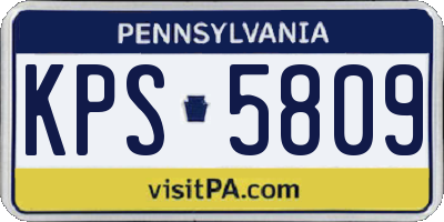 PA license plate KPS5809