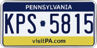 PA license plate KPS5815