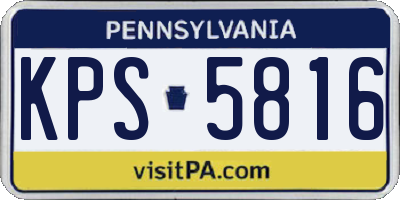 PA license plate KPS5816