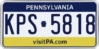 PA license plate KPS5818