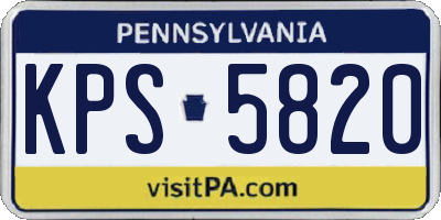 PA license plate KPS5820