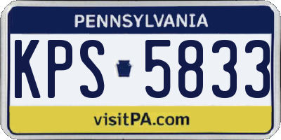 PA license plate KPS5833