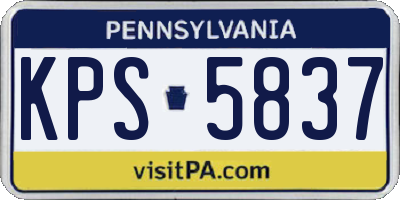 PA license plate KPS5837