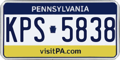 PA license plate KPS5838