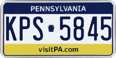 PA license plate KPS5845