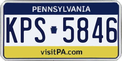 PA license plate KPS5846