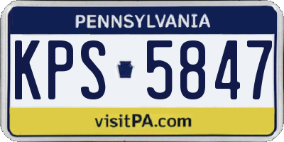 PA license plate KPS5847