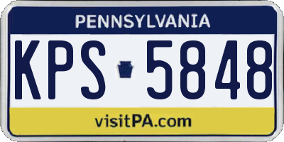 PA license plate KPS5848
