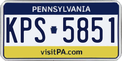 PA license plate KPS5851