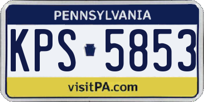 PA license plate KPS5853