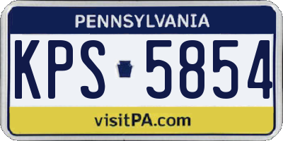 PA license plate KPS5854