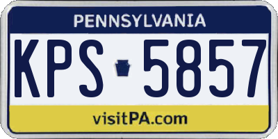PA license plate KPS5857