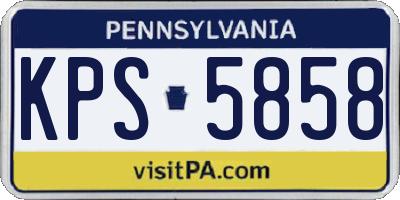 PA license plate KPS5858